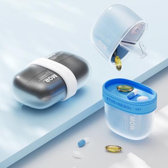 

Портативна таблетниця, футляр для ліків, велика місткість, компактний дизайн, вологостійка дорожня таблетниця, органайзер для таблеток чорний