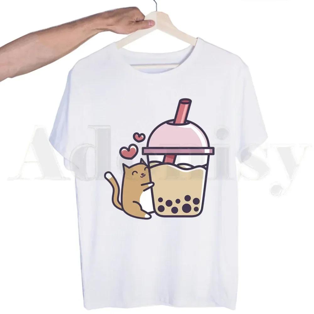 

Bubble Tea Cute Cartoon Fashion Kawaii Graphic Tshirts Men Fashion Summer T-shirts Tshirt Top Tees Streetwear Harajuku Funny S