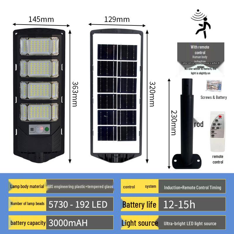2024 Solar Street Light: Outdoor Waterproof, Motion Sensor, Human Body Induction Courtyard Wall Light.