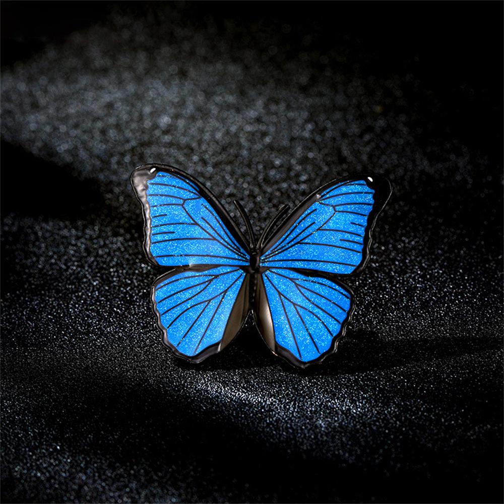 Broche papillon bleu en émail de haute qualité pour femmes, broches classiques Vintage en métal Animal pour femmes, bijoux cadeaux