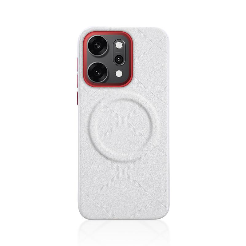 

For Oppo Reno14 Case Diamond Pattern Leather Magsafe Individual Metal Keys Matte Anti-Slip Grip Soft Oppo Reno14 Pro Case Cover Artificial leather&OPPO Reno14