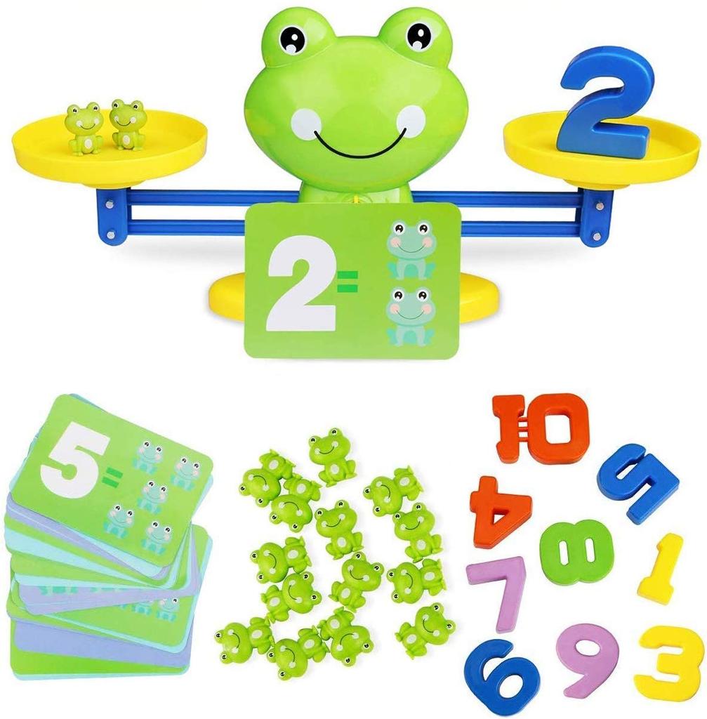 Educational Balance Scale Frog Balance Seesaw Number Balance Math Educational Board Card Age Boys Toy, Game, Toy, Game, Game, Toddler, Kids, 6,