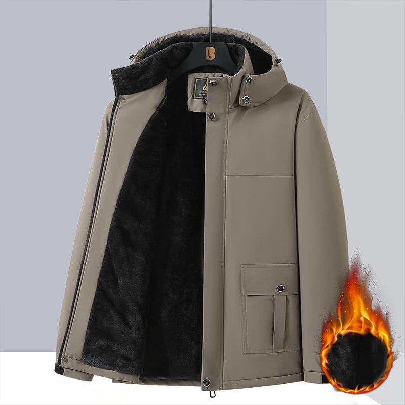 Cappotti invernali da uomo in pile impermeabili caldi oversize con cappuccio giacche antivento