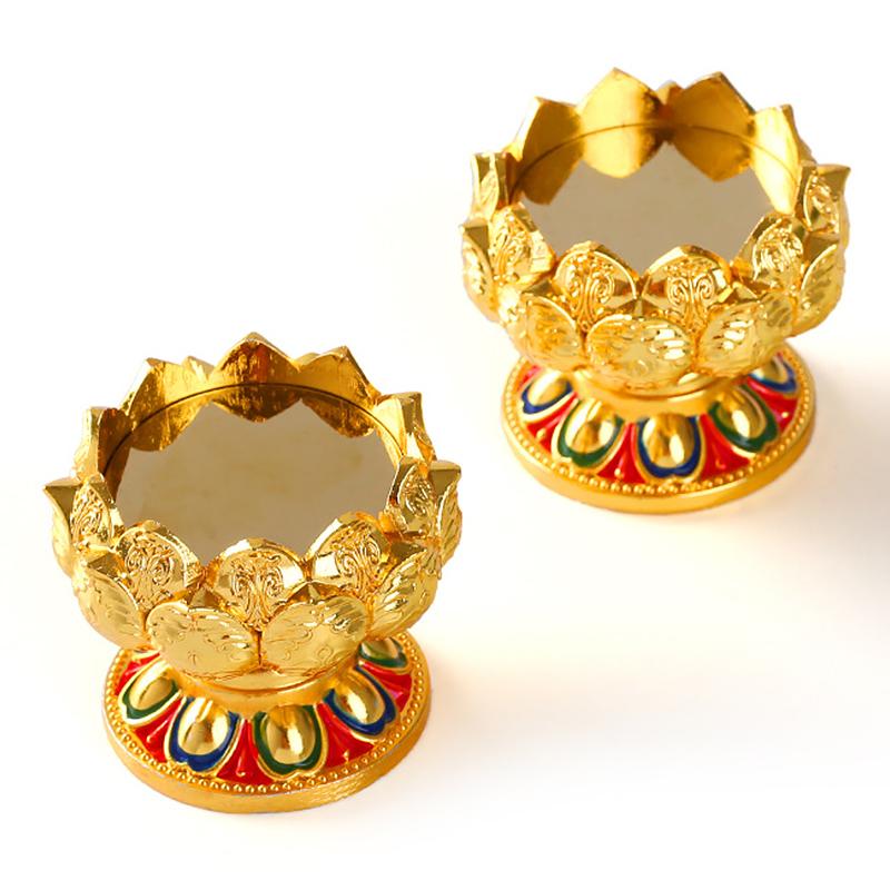 1PC Seven-Star Candlestick Religious Metal Sturdy Construction High-Foot Elegant Golden Traditional Multiple Options Available