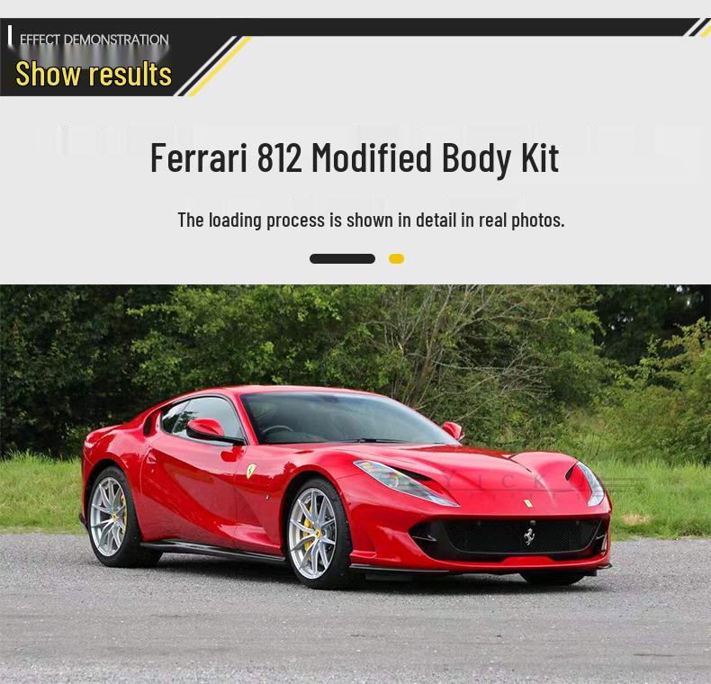 Ferrari 812 Carbon Fiber Body Kit: Front/Rear Splitter, Bumper Corners, Rear Lip, Engine Bay, Interior