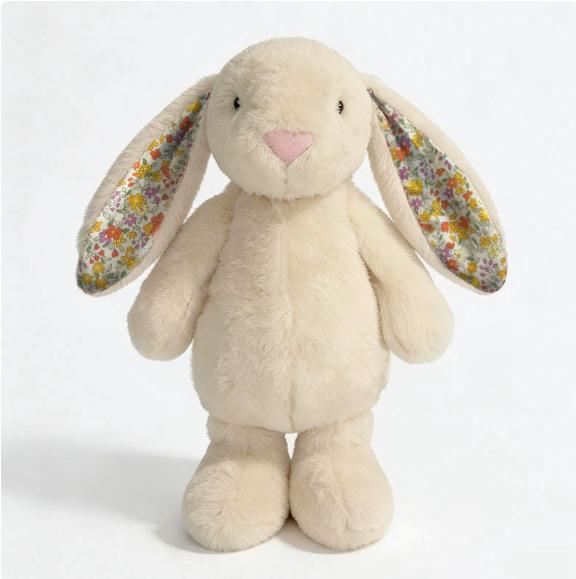 Juguete de Peluche de Conejo Floral Adorable de 23 cm Muñeco de Conejo Relleno Suave Abrazable con Orejas Florales Regalo de Cumpleaños para Niña Coleccionistas de Peluches