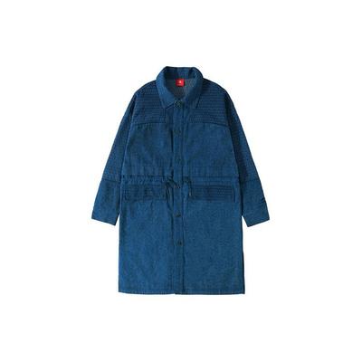 Li Ning Wade Series Washed Denim Langarm Mittellange Reversjacke Herrenjacke Blau AJDR451-1