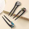 Wood Flowers U Shaped Hair Fork Wooden Hairpin Butterfly Hair Sticks Chinese Women Hairstyling Hair Accessories Headwear