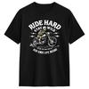 Ride Hard Stay Wild Skeleton Biker Motorcycle T Shirt Beach Trending T Shirts 100 Cotton O Neck Short Sleeves Y2K Fun Tshirt