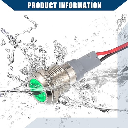 Hihaha Car Interior Indicator Light/Durable 12mm/Pack of 5 Green