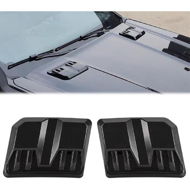 2PCS Universal Car Decorative Air Intake Trim Cover,Hood Air Vent,Air Flow Intake for Car Hood (Black)