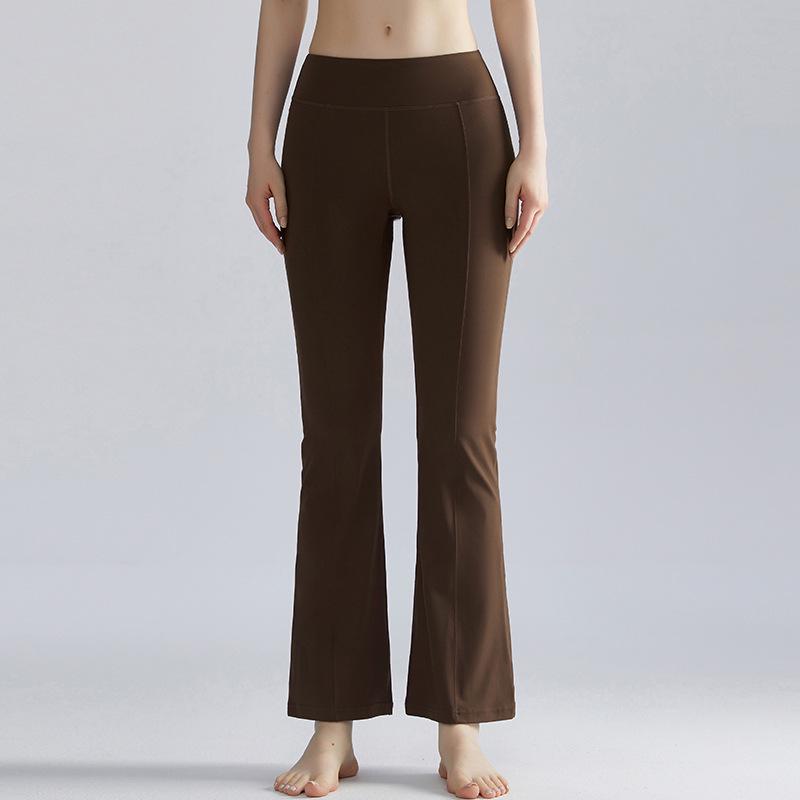 High-Waisted Micro-Flare Nude Yoga Pants: Butt Lifting, Skin-Friendly, High Elasticity, Slimming Sportswear for Women. Medium