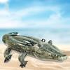 Bóia Inflável Grande de Crocodilo para Crianças Nadando Verde PVC Assento de Surfe Anel 155x80x31cm