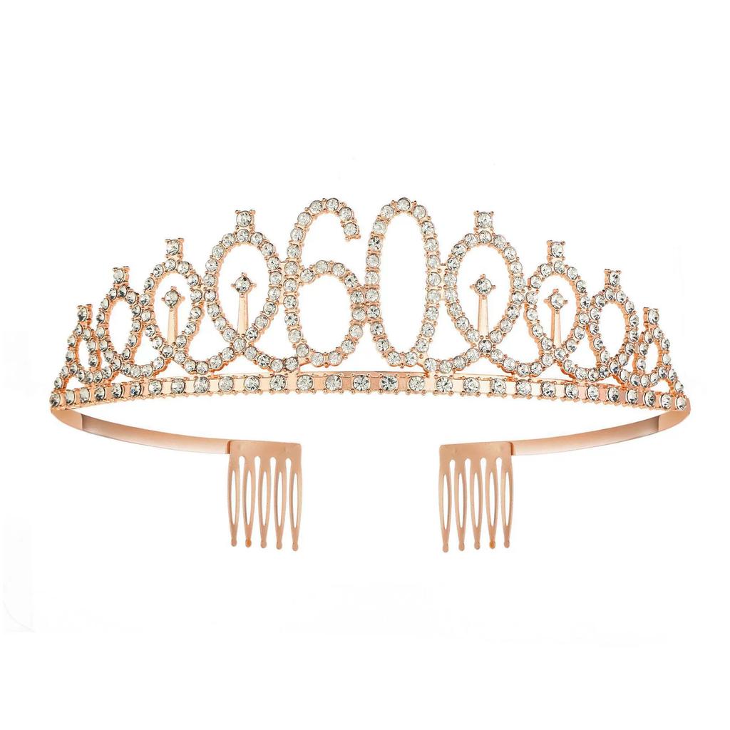 First Birthday Number Crown Water Diamond Headband  Ball Hair Accessory Anti Slip Cake  Decoration Alloy Hair Band