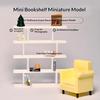1/12 Miniature Dollhouse Bookshelf White Shelf Rack 1:12 Scale Doll House Furniture Bookcase Living Room Scene Decor Diy Craft