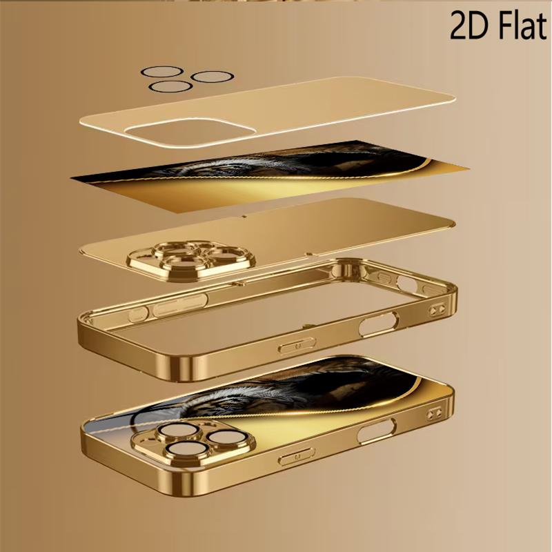 Golden Tiger Patterned tempered glass design for iPhone16 17 ProMax 1514 1312 11ProMax Phone Case Camera Cover Shockproof Hard B