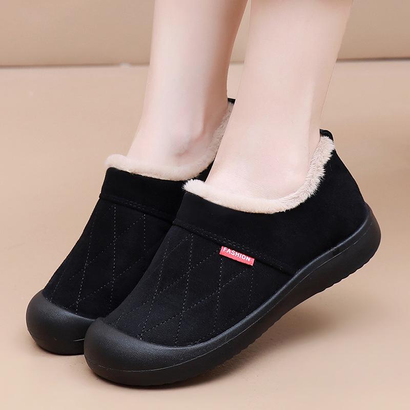 Women's Winter Fleece-Lined, Thick-Soled, Warm Snow Boots with Comfortable Soft Soles—Slip-On Casual Mom Shoes