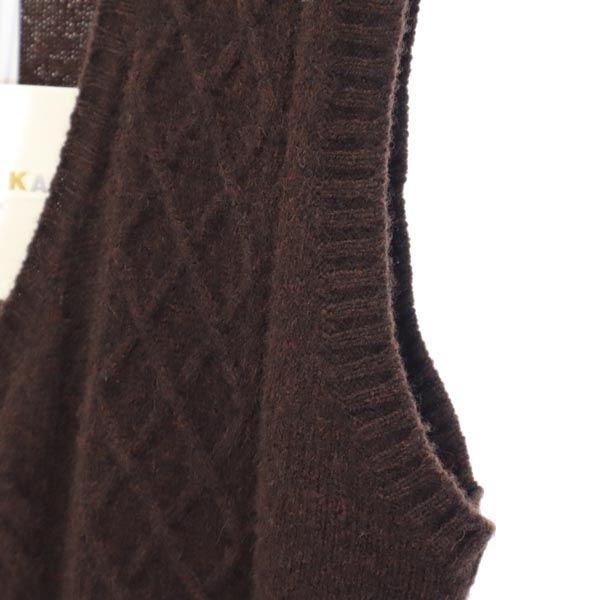 Unused PAULE KA Made In Italy Cashmere Blend Knit Vest M Brown Women Used