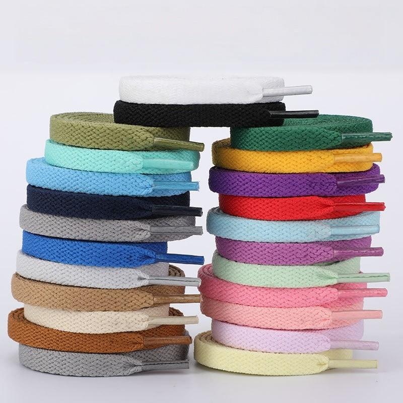 NEW Polyester Replacement Shoelaces Flat Shoe Laces Solid Color for Sneakers Canvas Shoes Casual Shoes