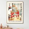 Japanese Mouse Kitchen Art Wall Poster Print Decor Mouse Dancing Animal Cartoon Cute Kids Room Painting Home Restaurant Cooking