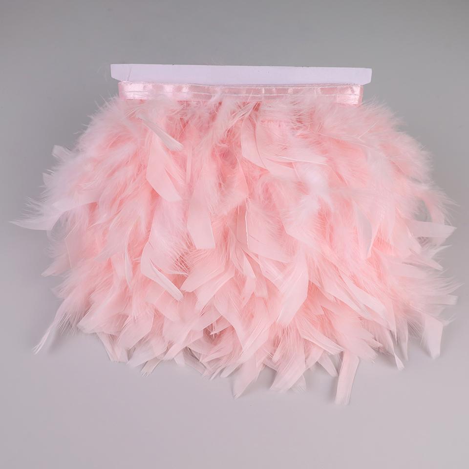 Feather10Meters Turkey Feather Trim Fringe 10-15CM Marabou Feathers Ribbon Handicrafts Clothes Dress Sewing Plumes Decoration