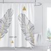 Green Plant Leaf Cactus Shower Curtain Printed Modern Nordic Minimalist Polyster Bathroom Curtain Home Decor Curtain with Hooks
