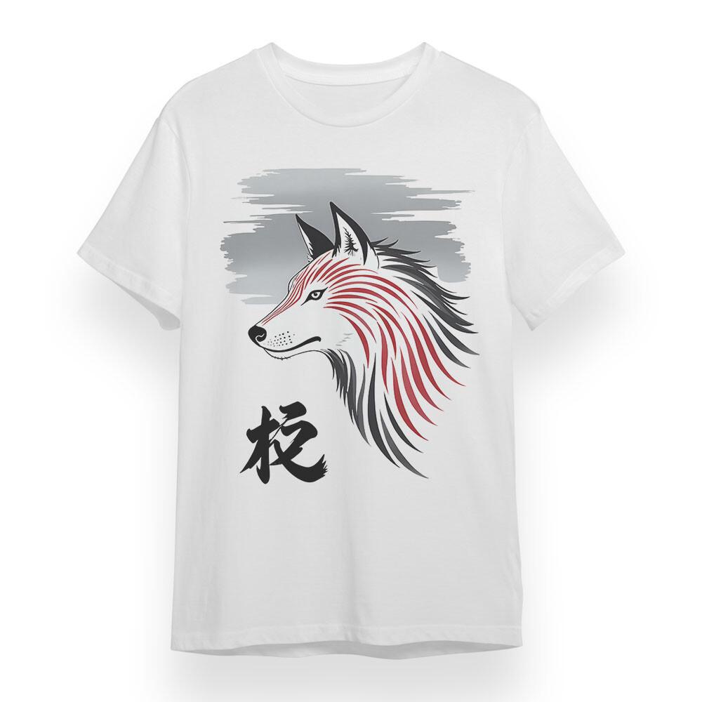 

Men s Plus Size T-shirt With Artistic Wolf Graphic Unisex White 100% Cotton Tee XL