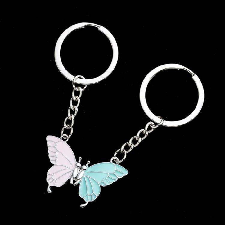Butterfly Magnetic Keychain for Couple Friend Women Mens Handmade DIY Jewelry