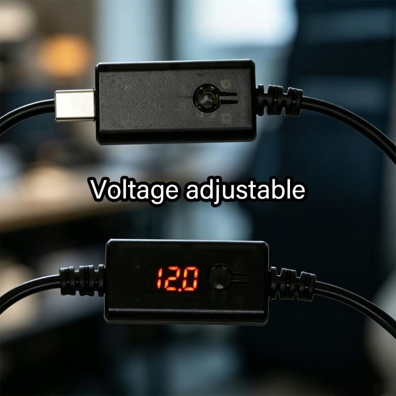 USB C PD Triggering Cable 5.5x2.5mm 65W Multifunctional Power Cord With Digital Display For LED Speaker