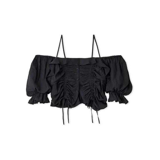 [Sneider] Cropped Balier Blouse SWFB251169 Women s