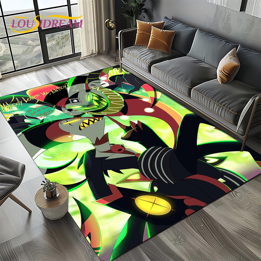 H-Hazbin Hotel Charlie Kreskówkowy Dywanik Dywan do Sypialni Salonu Dekoracja Domowa Sofa, Dekoracja do Zabawy dla Dzieci Mata Podłogowa Prezent