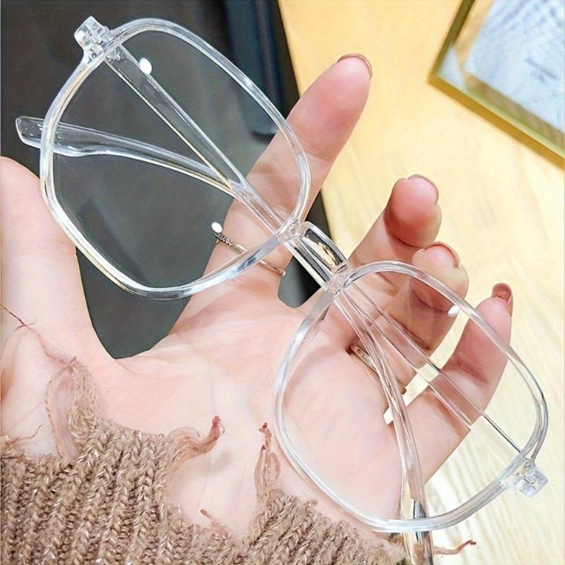 Große Rahmen Quadratische Transparente Gläser - Damen- und Herren Einfache und Modische Blaulichtfilter Computerbrille