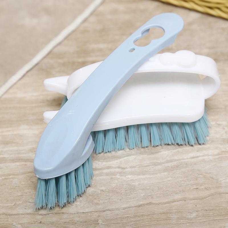 Three-Piece Household Cleaning Brush Set: Plastic Soft Bristle, Three-Head Shoe Brush, Laundry Brush, Scrub Brush, Small Brush.