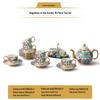 Yongfengyuan 'Happiness Fills the Garden' 18-Piece Chinese Ceramic Tea & Coffee Set