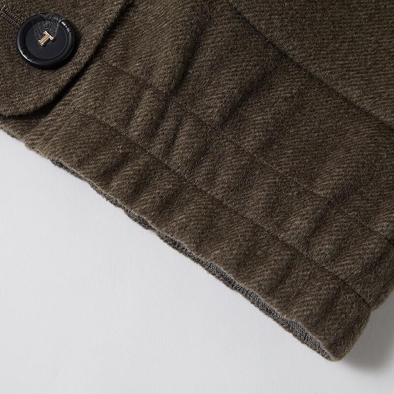 Teenie Weenie Women's Trendy Slanted Placket Stand Collar Woolen Jacket