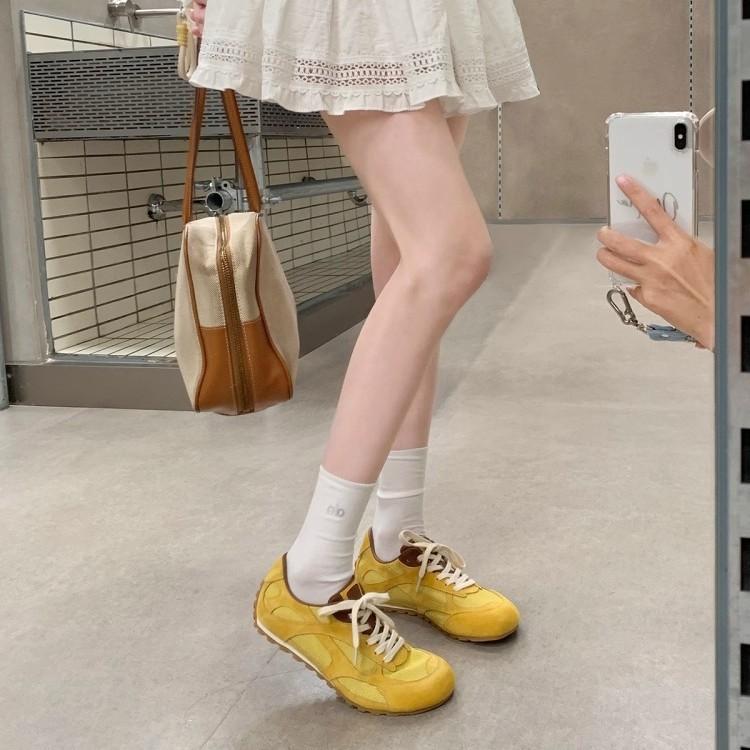 Grape mother studiolee height increase 3.5cm~ cute mango head fashionable lace-up casual style increase German training shoes