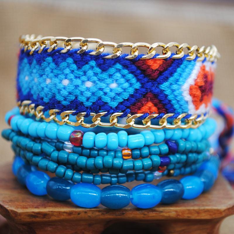 Bohemian Multi-Layer Bracelet, Nepalese Pattern Hand-Woven Bracelet, Personalized Ethnic Style Bracelet Generation
