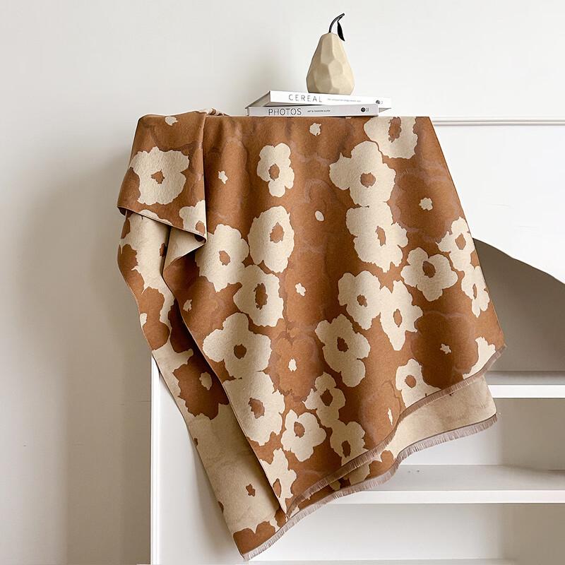 Autumn Winter Double-Sided Floral Shawl Scarf