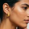 Nidin Vintage Colorful Enamel Geometric C Shape Stud Earrings For Women Inlaid Zircon Bohemian Ethnic Style Ear Jewelry Gifts