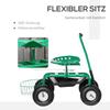 Rolling Seat 360 degrees Rotatable Height-Adjustable Garden Cart with Storage Surface Wheels Handle Mobile Garden Seat Rotatable Work Seat Garden