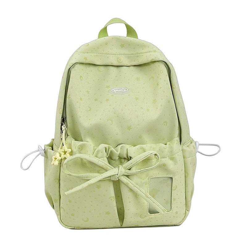 Cute Bowknot Backpack for Women Large Capacity Nylon School Backpack Kawaii Travel Daypack Casual College Bookbag