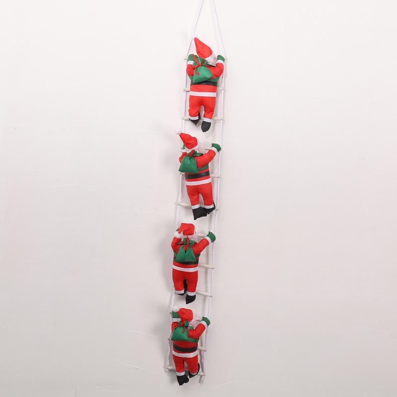 25CM Santa Claus Climbing Ladder Christmas Tree Ornament for Home, Hotel, and Mall Decor
