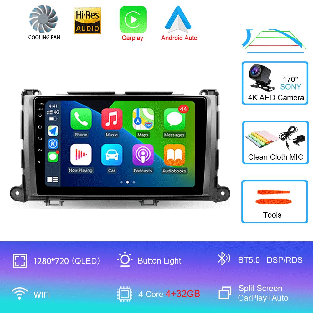 

Автомобильное радио Android 14 Carplay Auto 2K экран мультимедийный видеоплеер для Toyota Sienna 3 XL30 2010 - 2014 2 din Автомагнитола Стерео