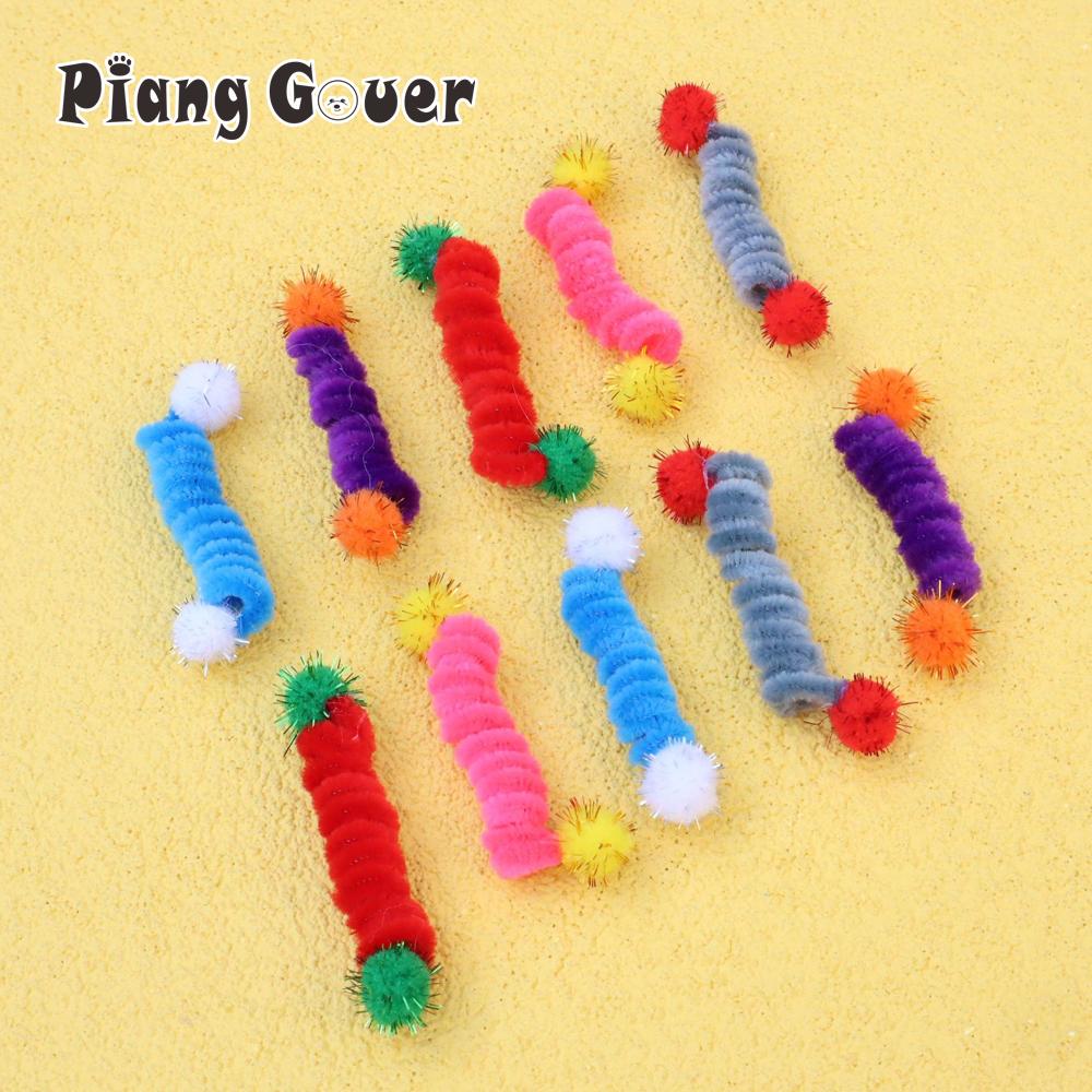 20pcs Plush Small Spring Cat Toy Candy Ball Throwing Ball Pet Toy