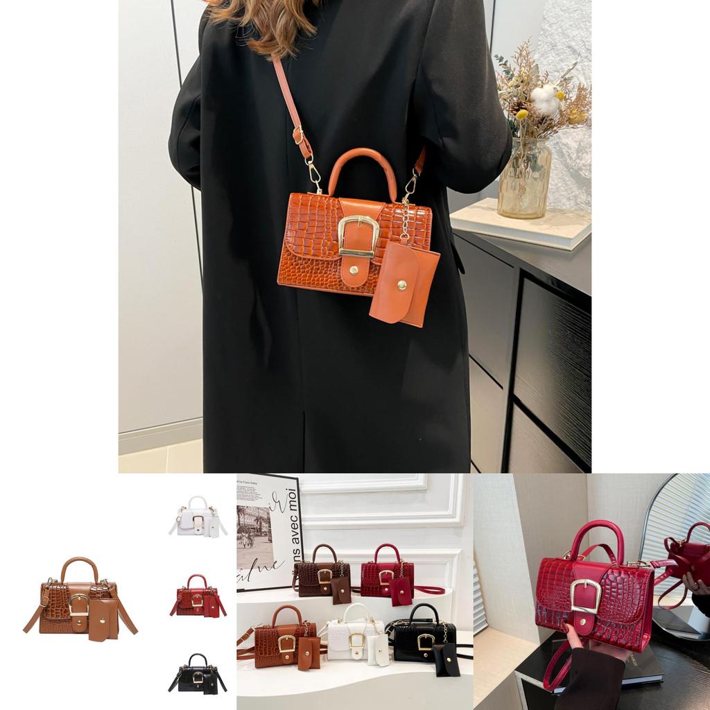 Chic And Versatile Crocodile Texture Handbag For Women With Simple Urban Style