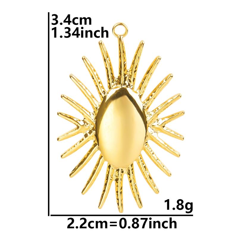 6pcs Real Gold Plated Sun Charms For Jewelry Making Supplies Stainless Steel Charm Pendants Heart Moon Thread Sunshine Material