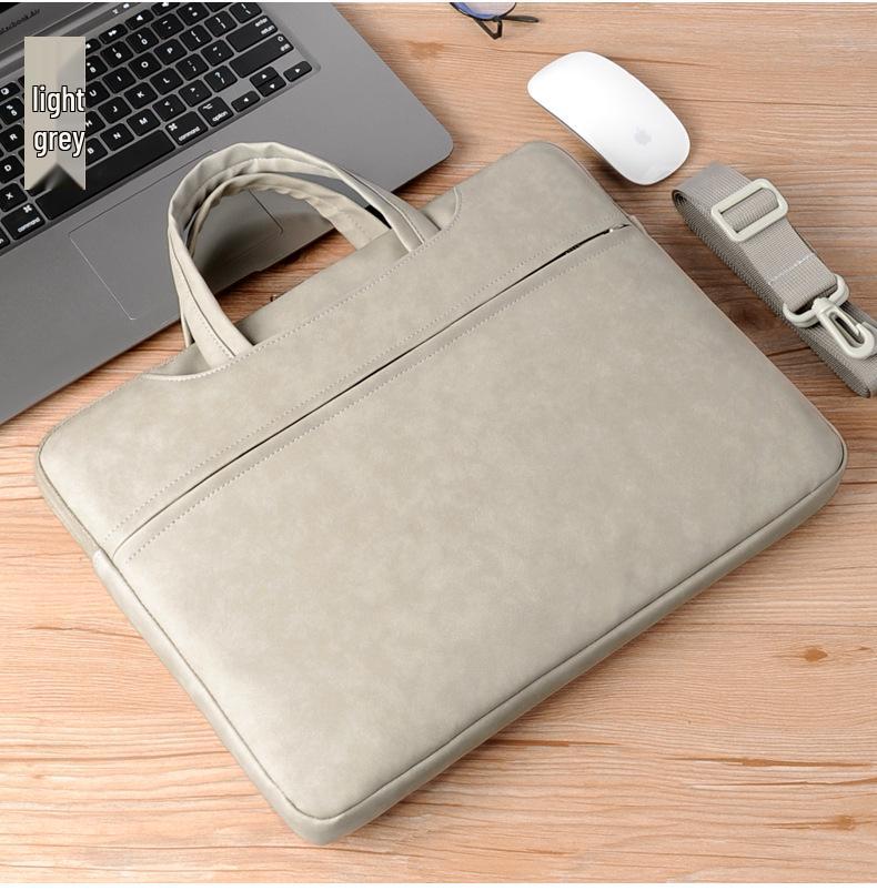 Damen Handtasche aus verschleißfestem PU-Leder: Tablet- & Laptop-Hülle, Leichte Umhängetasche