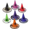 Black Halloween Witch Hat Velvet Halloween Black Cap Spider Wizard Cap  Dress Up Headgear