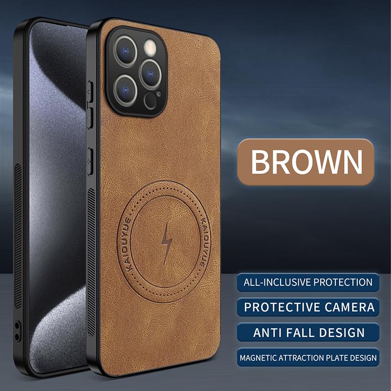 EUCAGR Per iPhone 12 Pro Max/12 Pro/12Pro Custodia Semplice Elegante Magnetica di Aspirazione Lusso Pelle PU Skin-friendly Anti-caduta Copertura
