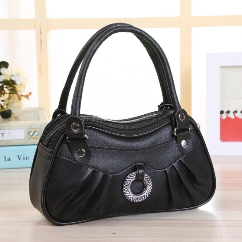 Elegant Pure Color Handbag For Women With Soft Pu Leather And Classic Design